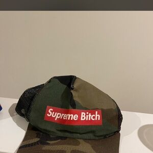 Camo Trucker Hat with Red Logo Patch